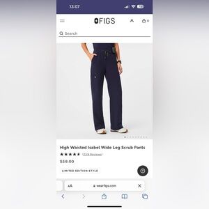 Figs wide leg scrub pant